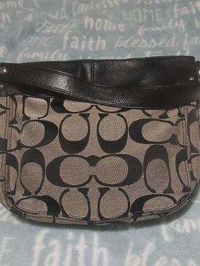 Coach Monogram Shoulder Bag.